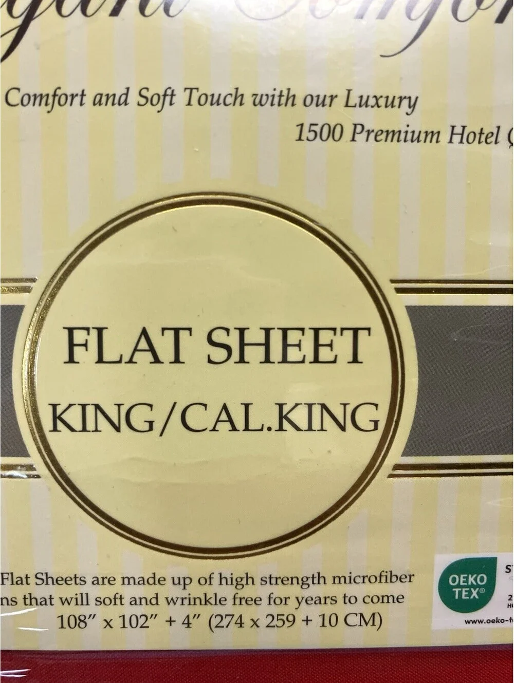 Elegant Comfort Wrinkle-Free 1500 Thread Count Egyptian California king Red